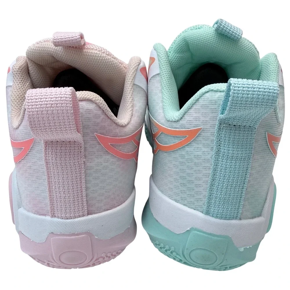 Mismatched Pastel Basketball Sneakers Pink Teal Mesh Sport Shoes US 6.5